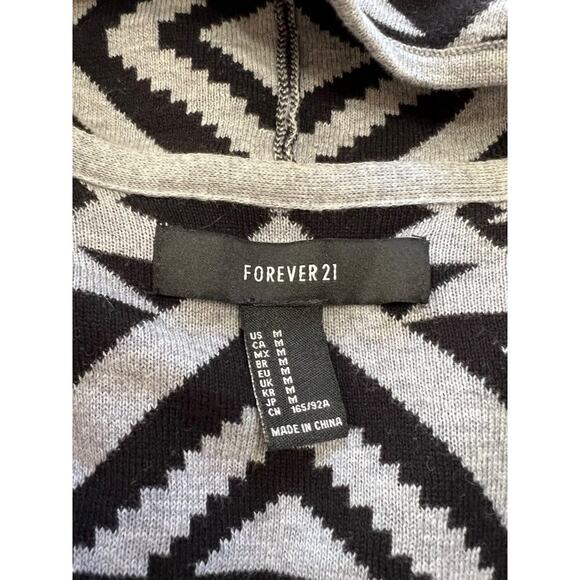 Forever 21 Gray Red and Black Aztec Print Knit Cardigan Sweater - Picture 4 of 5